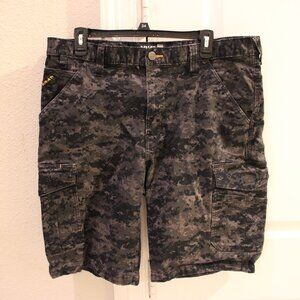 Ariat M4 Rebar Cargo Shorts Men’s 36 Black Digital Camo Relaxed Fit